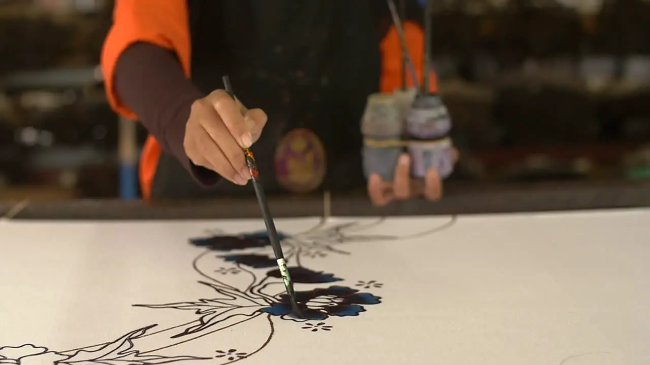 Malaysian Woman Painting a Batik 1