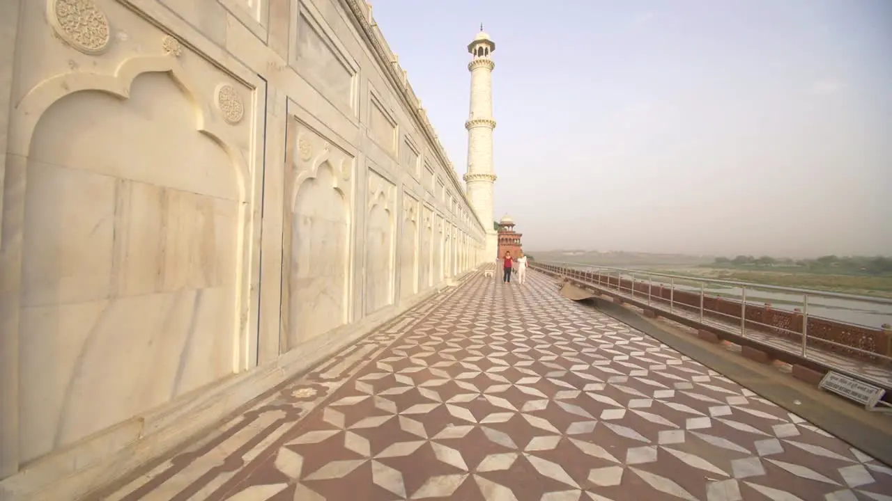 Tourists Walking Around Taj Mahal