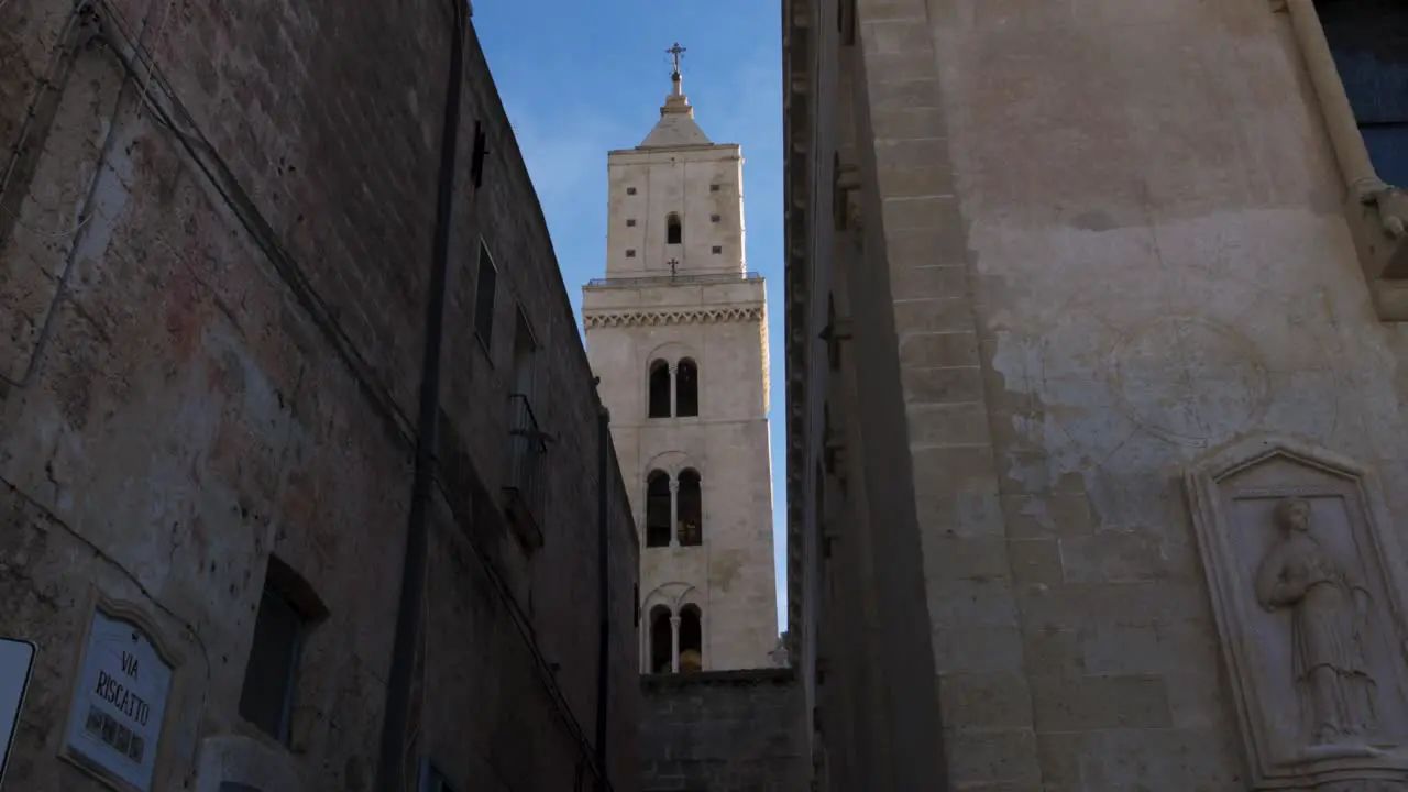 Matera Itlay Piazza Duomo peaking through buildings