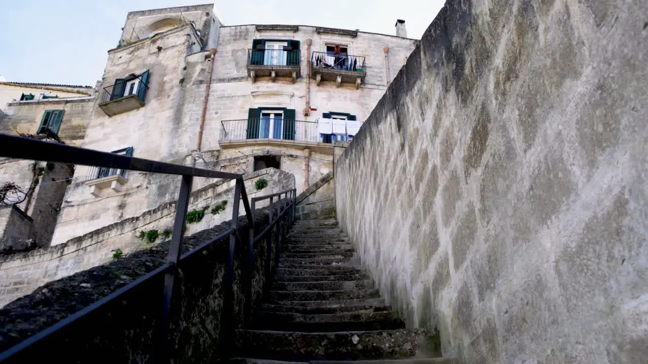 Matera Itlay steep stairs going up