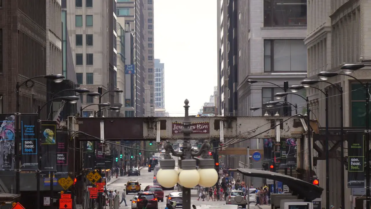 Busy Downtown Chicago Street