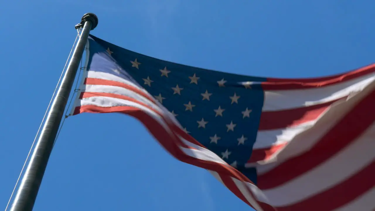 USA Flag Blowing in Wind