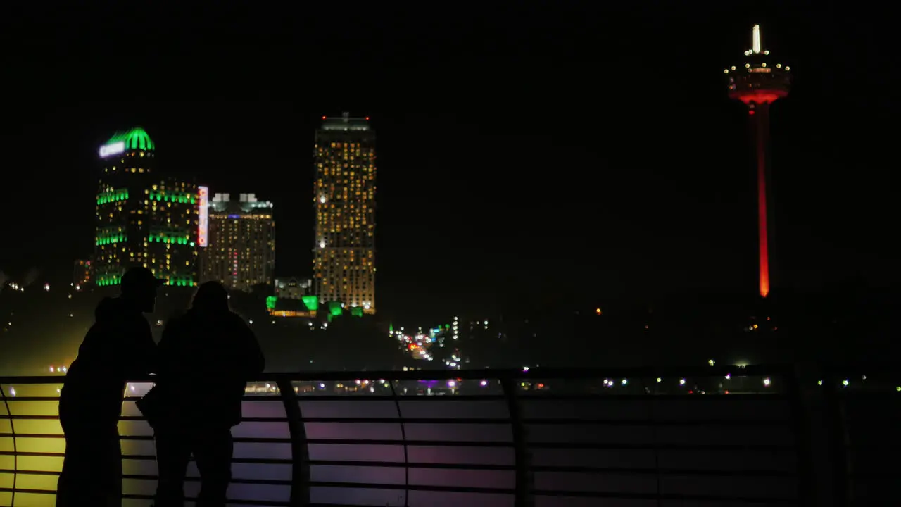 Man And Woman Admiring The Night City