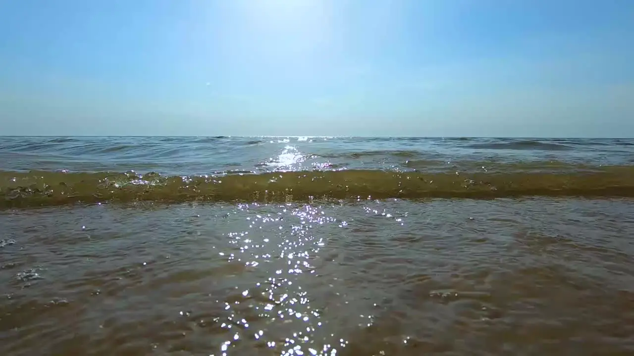 Sea waves are coming uphill in slowmotion