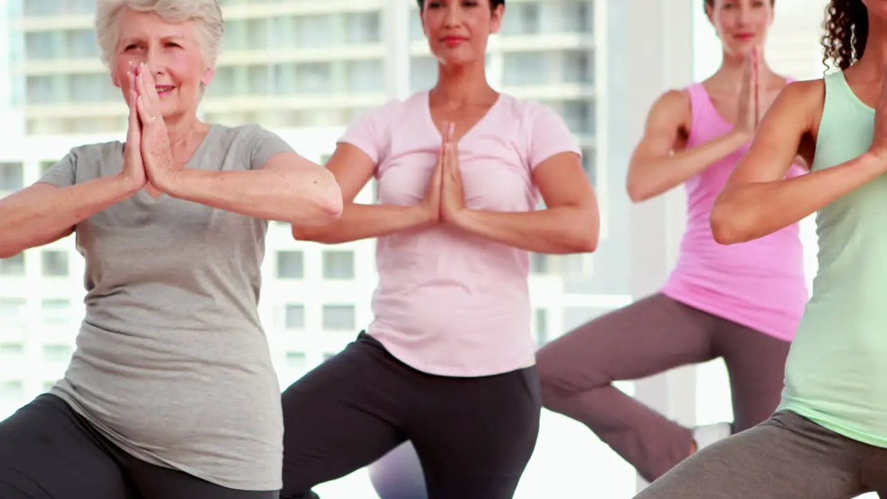 Women at a yoga class