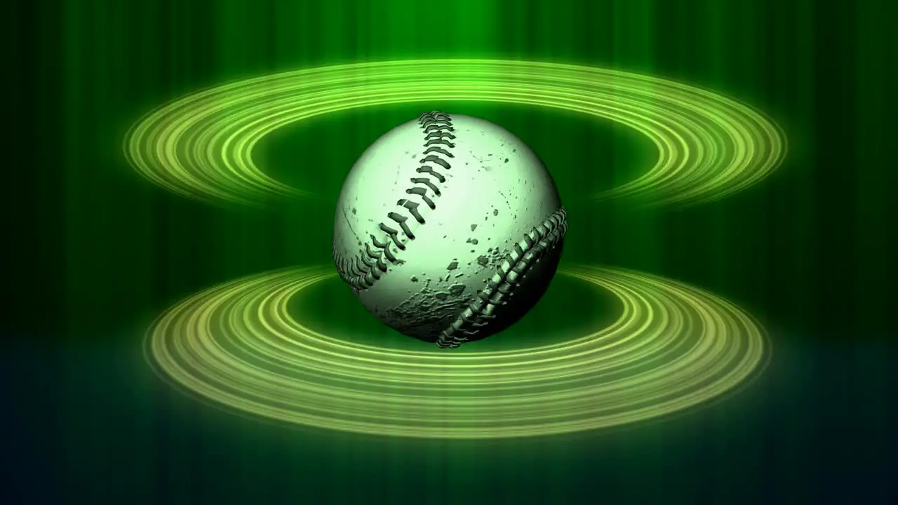 Spinning Baseball Green Halos