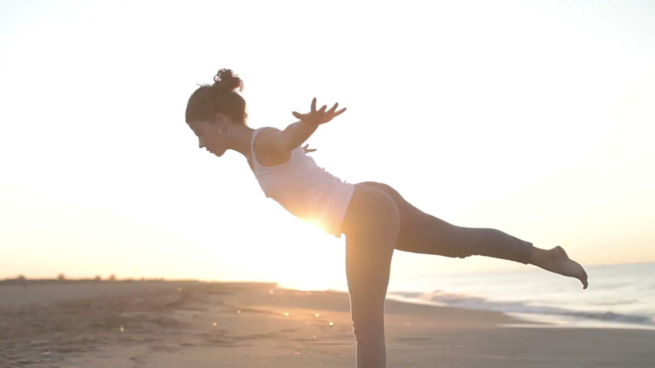 Lady Doing Yoga Stretches