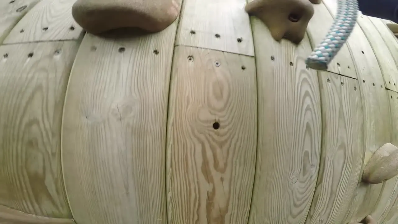 POV Shot Climbing Rock Wall