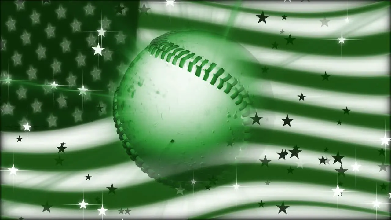 Spinning Baseball with American Flag