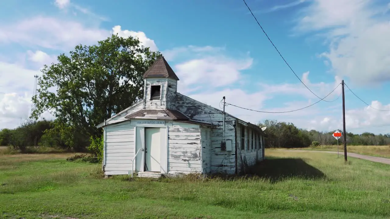 Old abandoned church on a beautiful day