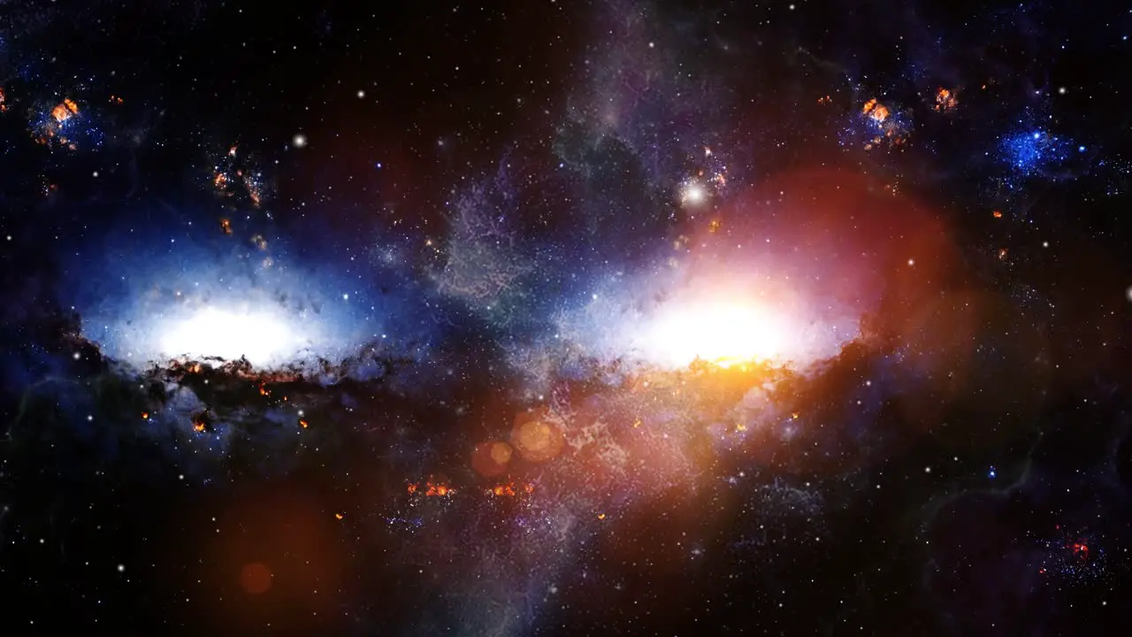 two twin galaxies that move and float in the universe