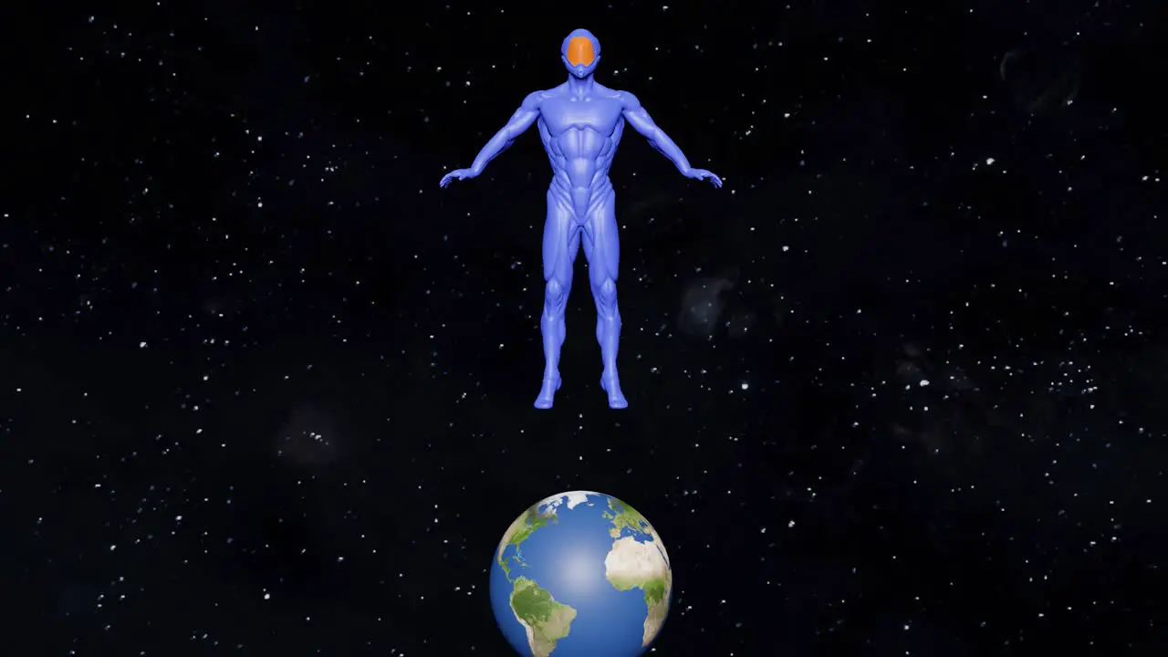 Blue Man Blessing Earth Glob 