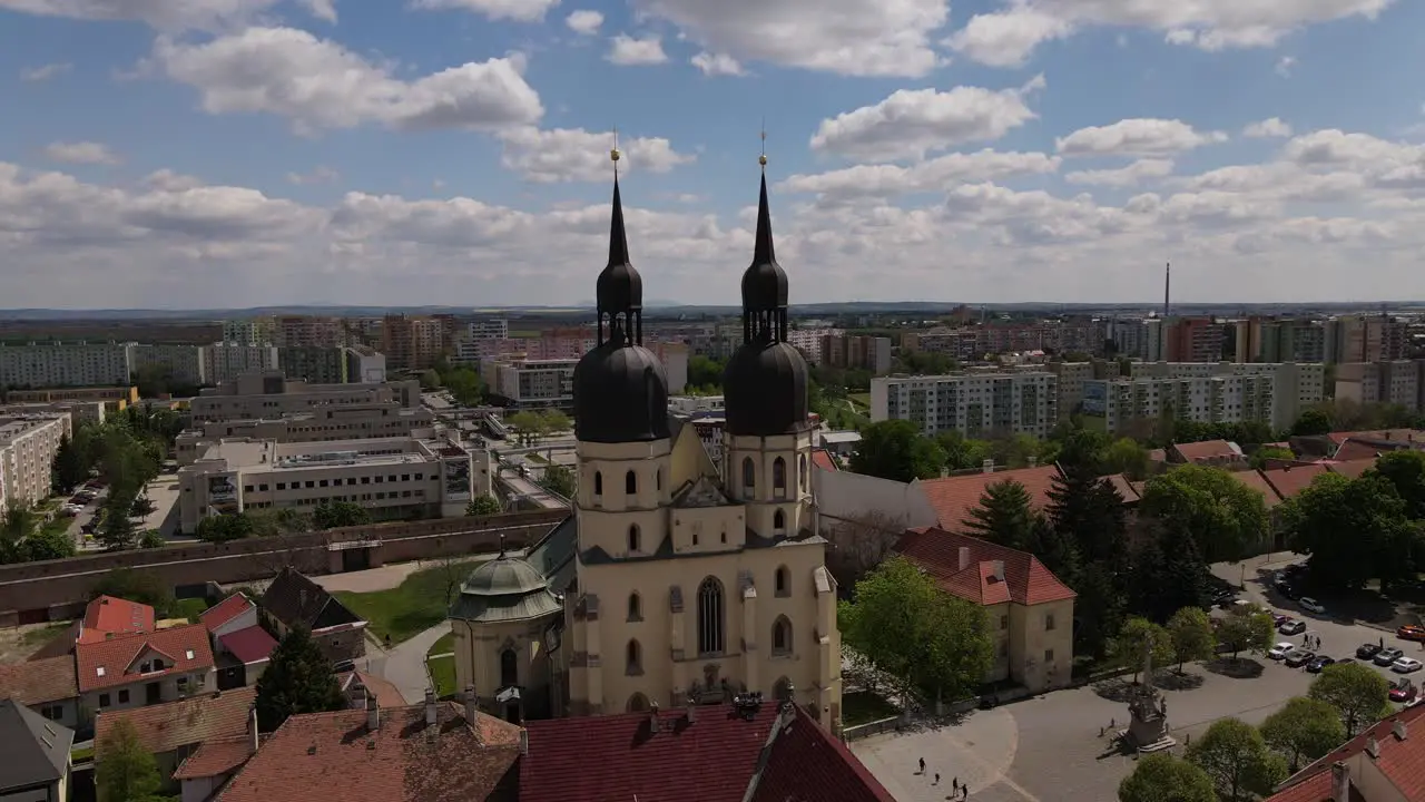 Historic part of Trnava city from above