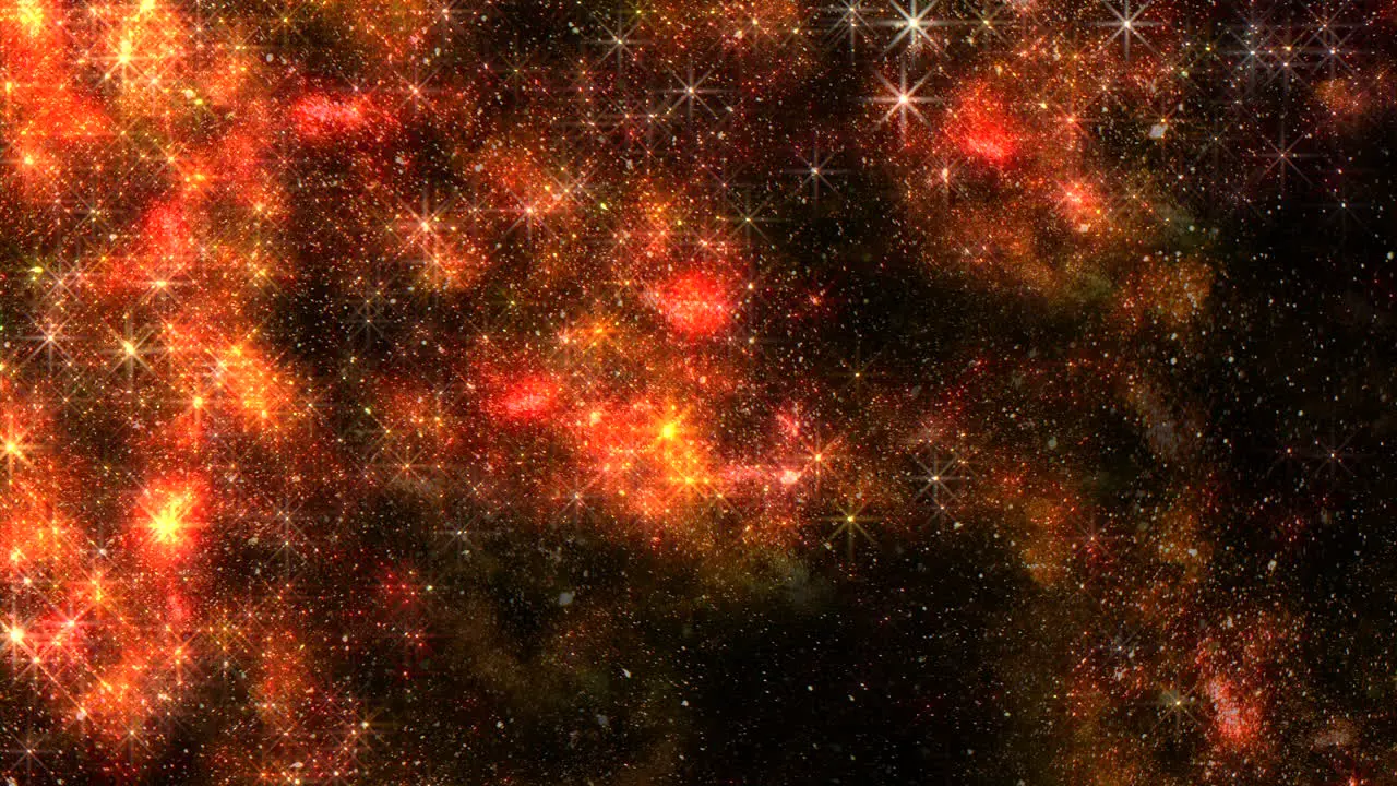 Red stars with nebula and glitters effect in dark galaxy 1