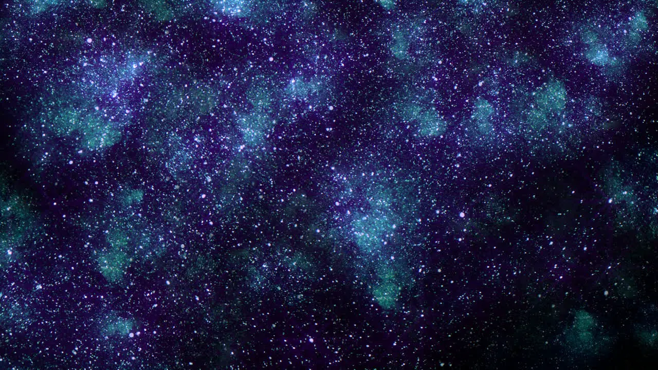 Starry fields and fly blue glitters and duts in galaxy