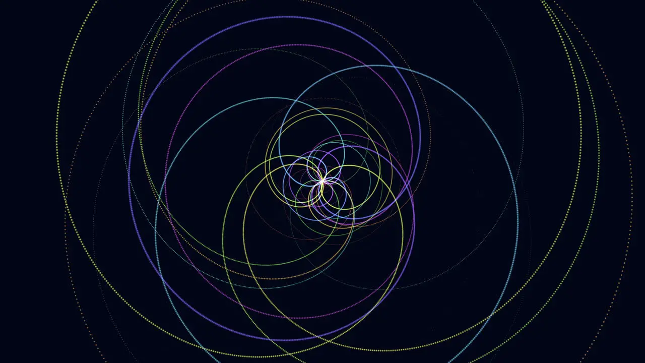 Motion rainbow spiral lines in dark space