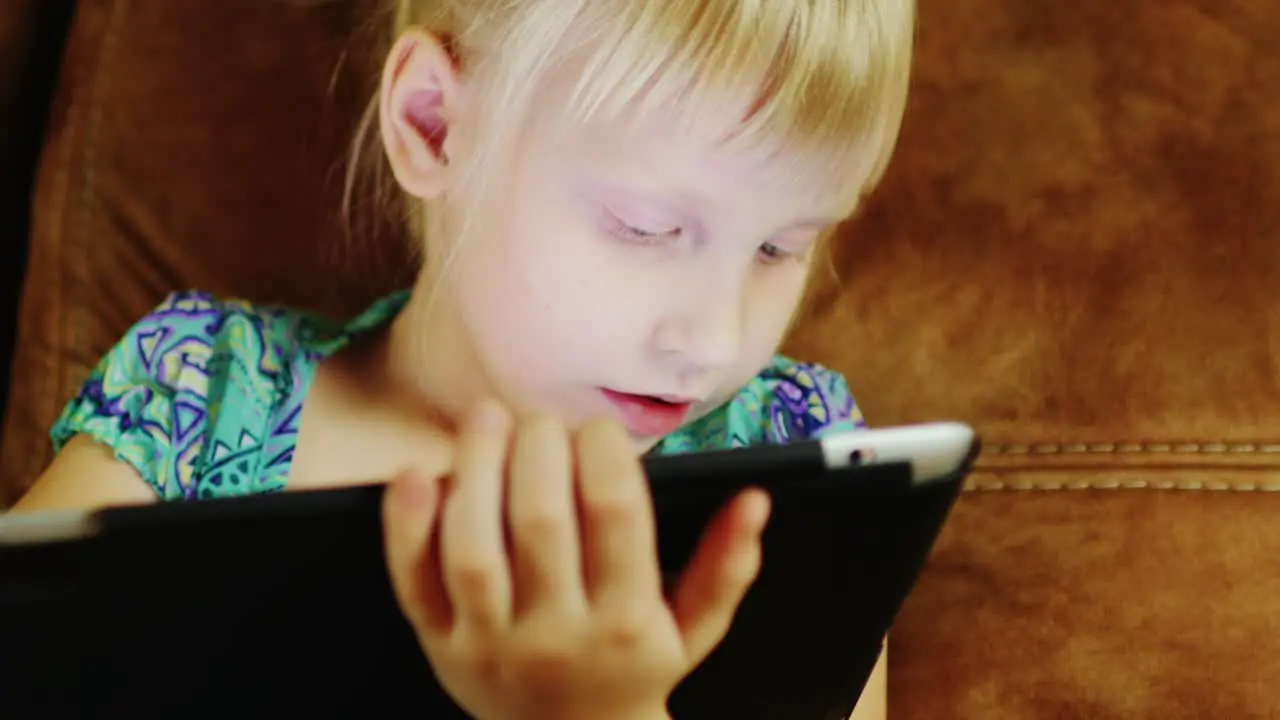 Young Caucasian Girl Using A Tablet 03