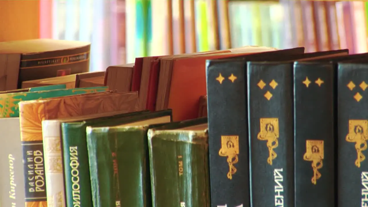 A Rack of Books Arranged in a Local Library