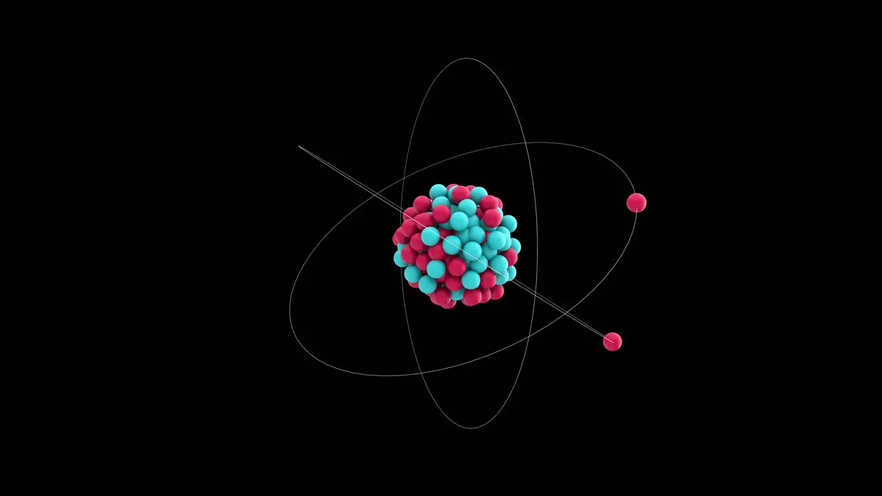 3D animation of atom moving around molecule in black background