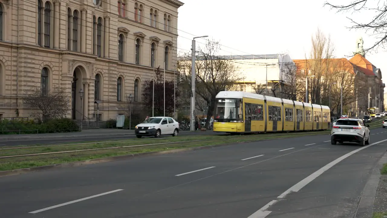 Yellow Bombardier Flexity Berlin Travelling Along Invalidenstraße In Berlin