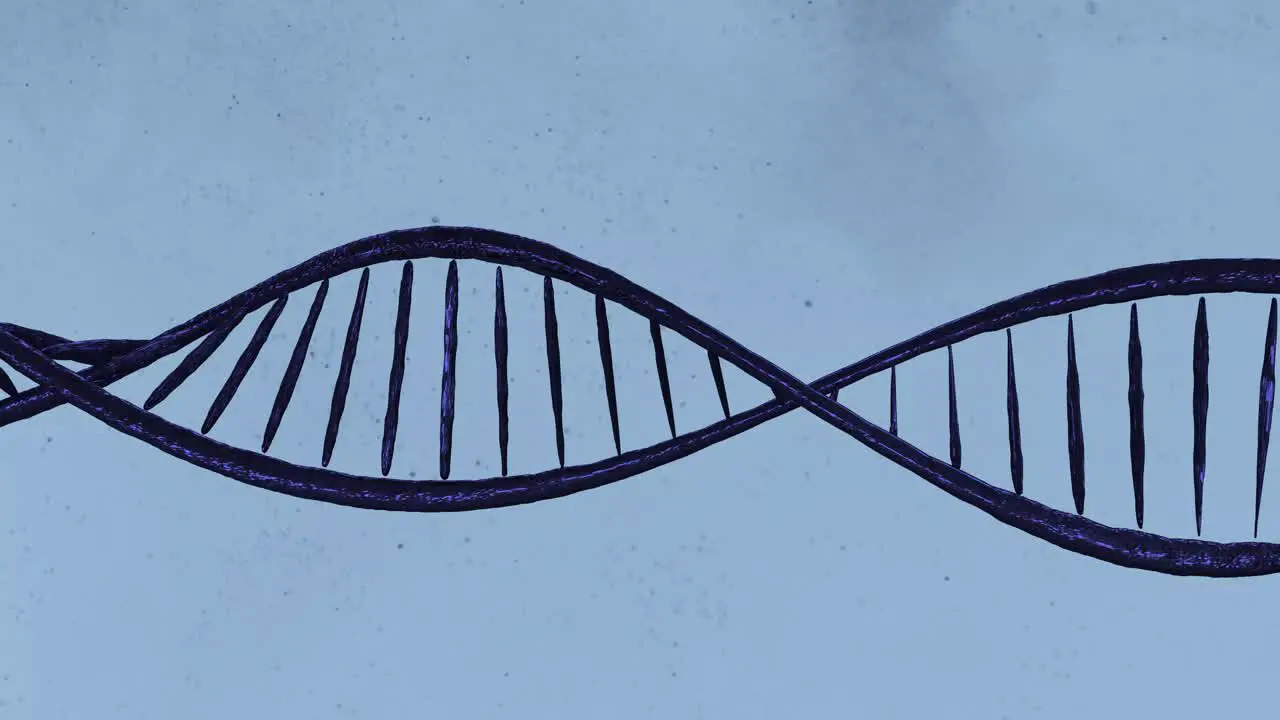 Double helix of DNA forming blue in a fluid background