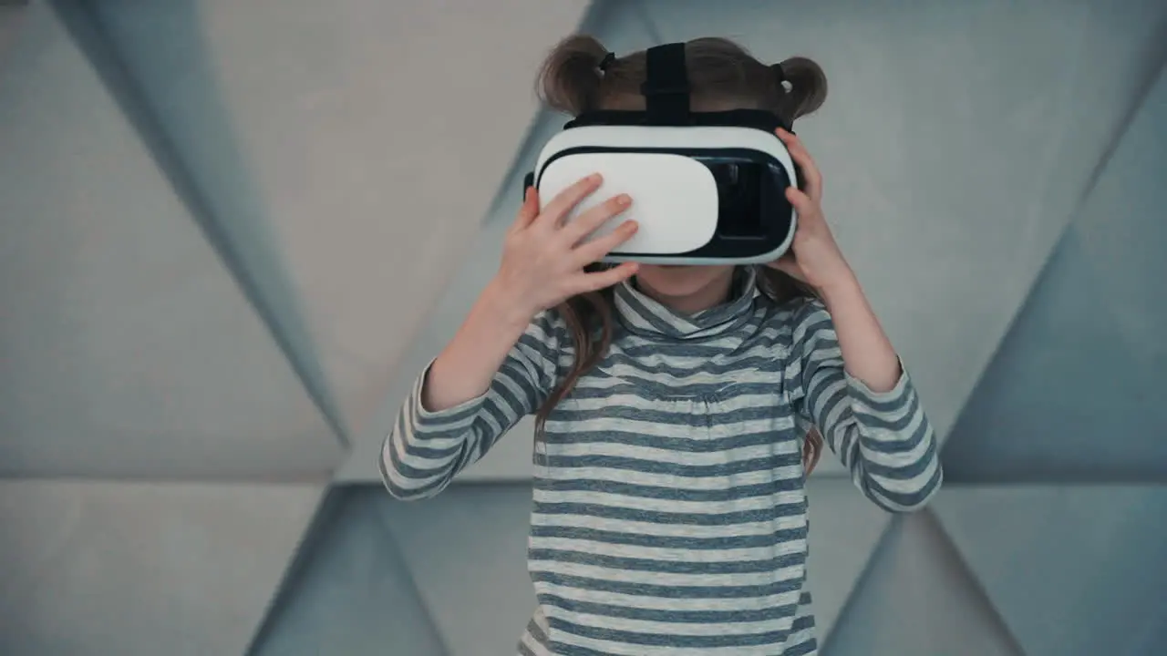 Little Girl With Virtual Reality Goggles