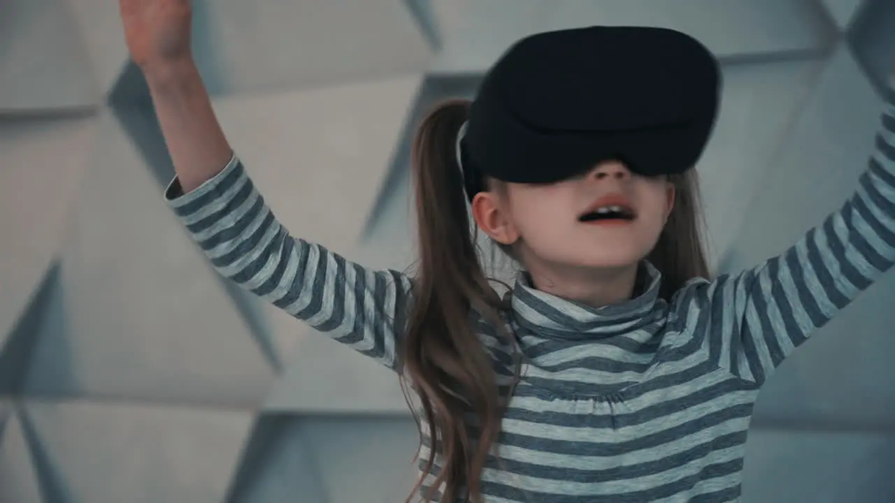 Little Girl With Virtual Reality Glasses 1