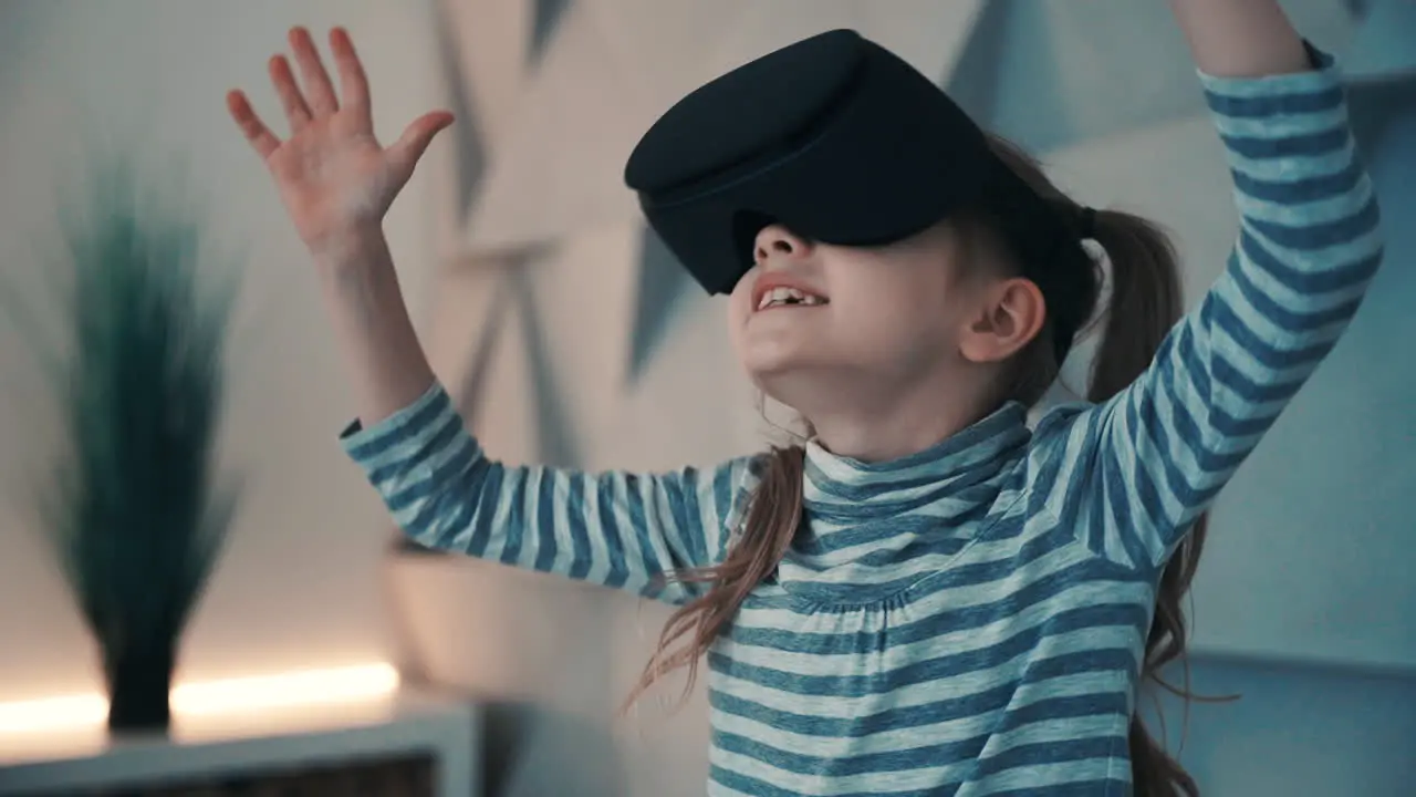 Little Girl With Virtual Reality Glasses