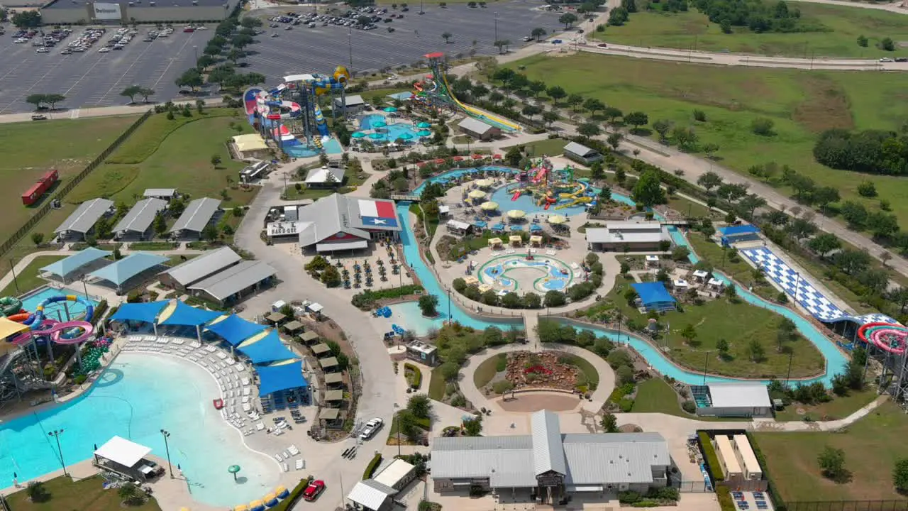 Drone Video of The Typhoon Texas Water Park in Katy Texas