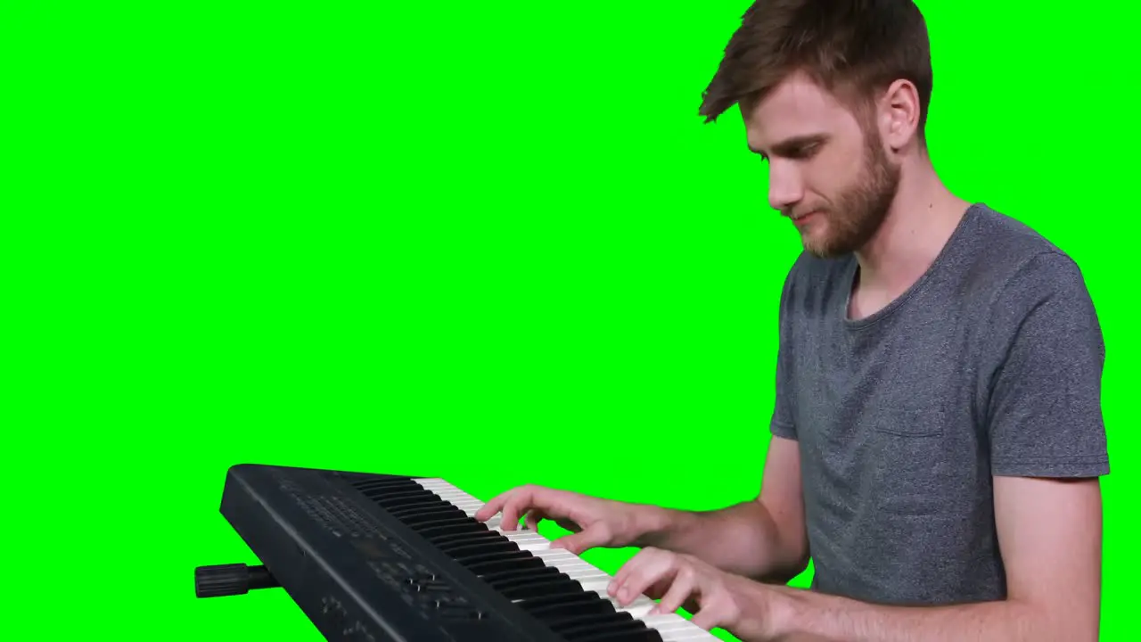 Musician playing electronic piano