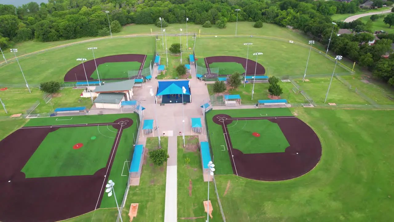 Aerial footage of the Cottonwood Sports Complex in Little Elm Texas