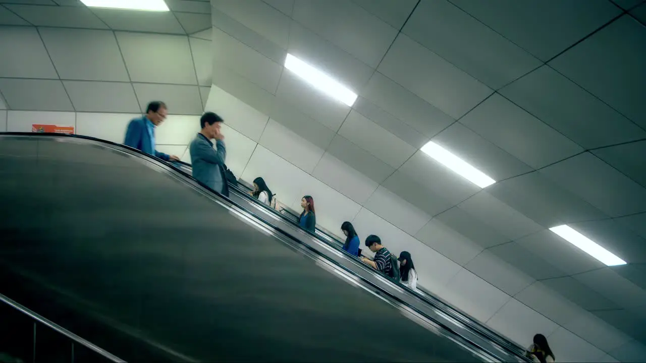 POV Travelling Up an Escalator