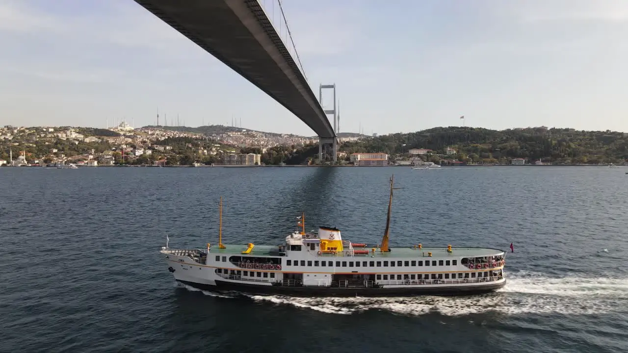 Ferry Boat Istanbul Symbol Aerial View