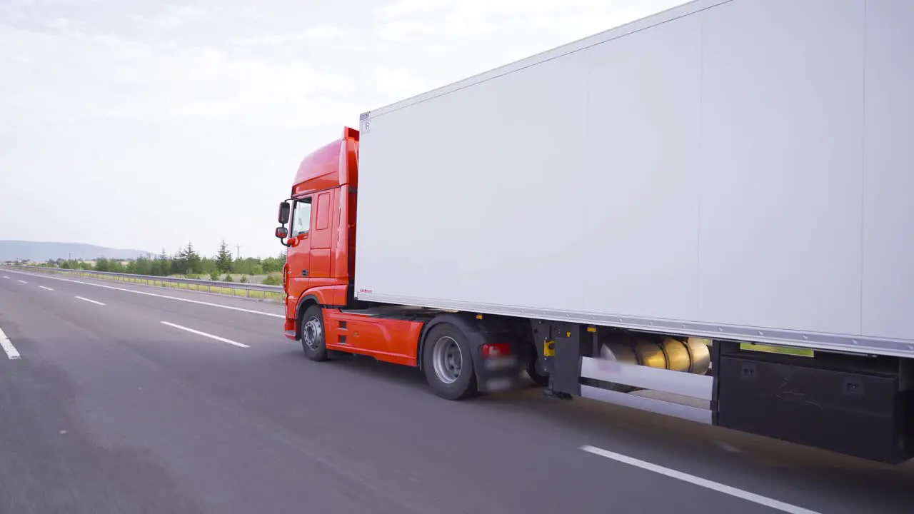 A truck moving on the highway Logistics transportation