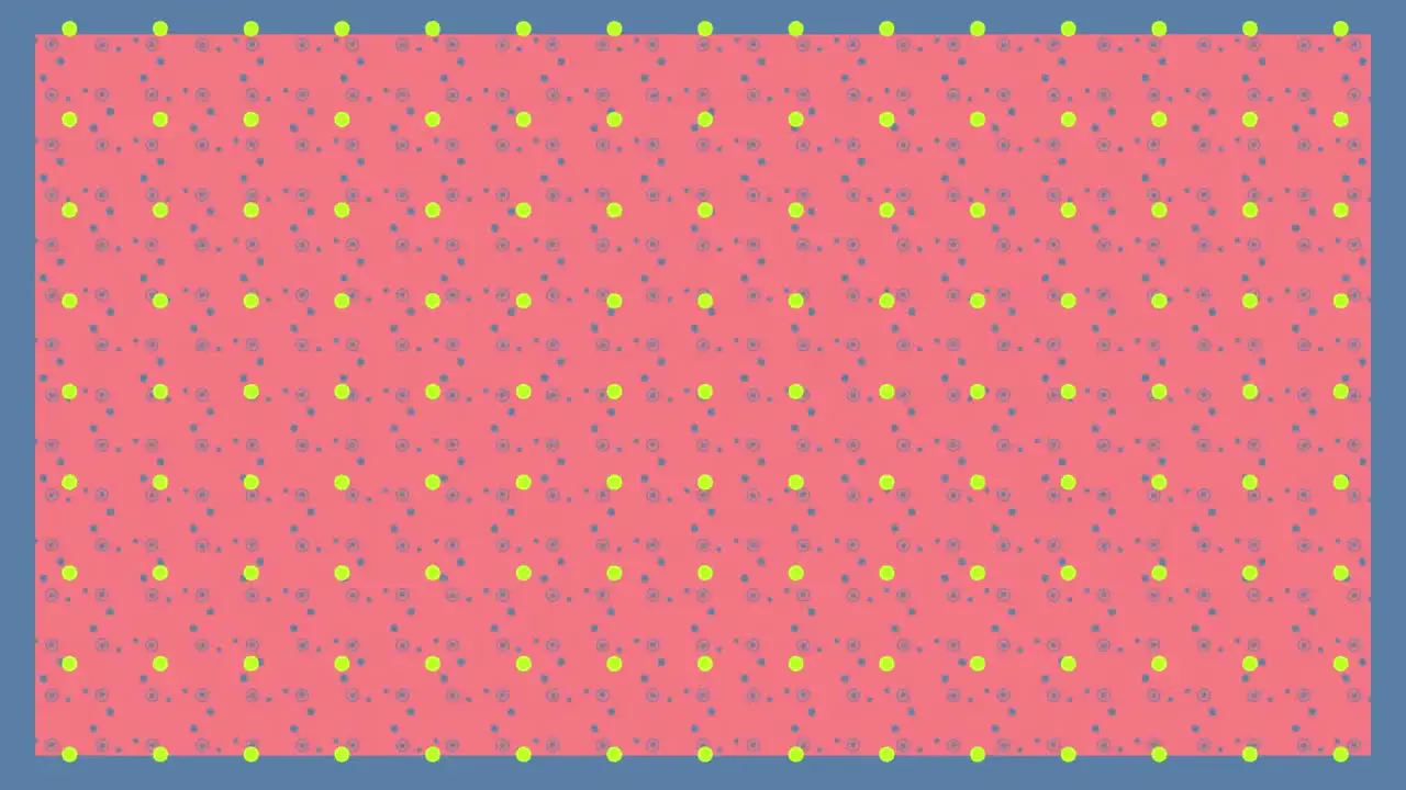 Animation of yellow dots over pink background with moving connections