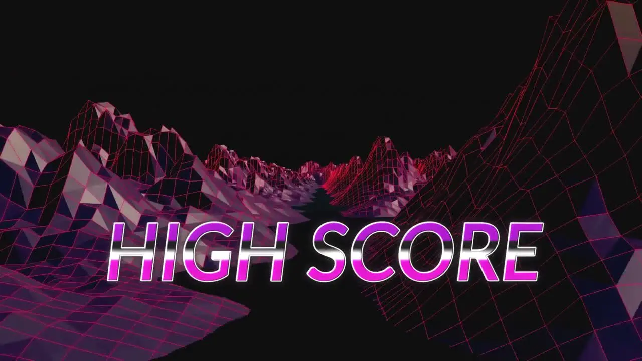 Animation of high score in metaverse space on black background