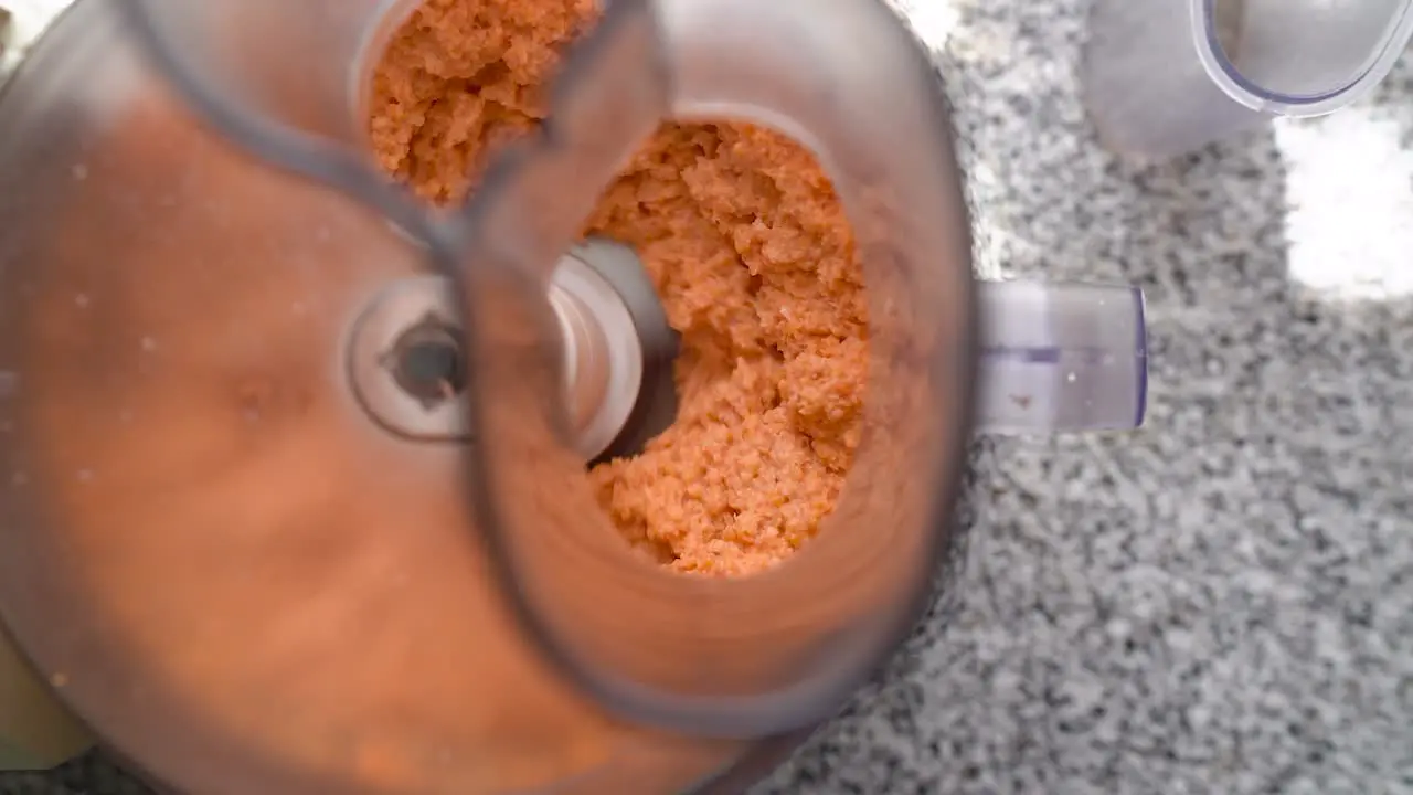 Grinding Turkish Lentils In Food Processor At The Kitchen