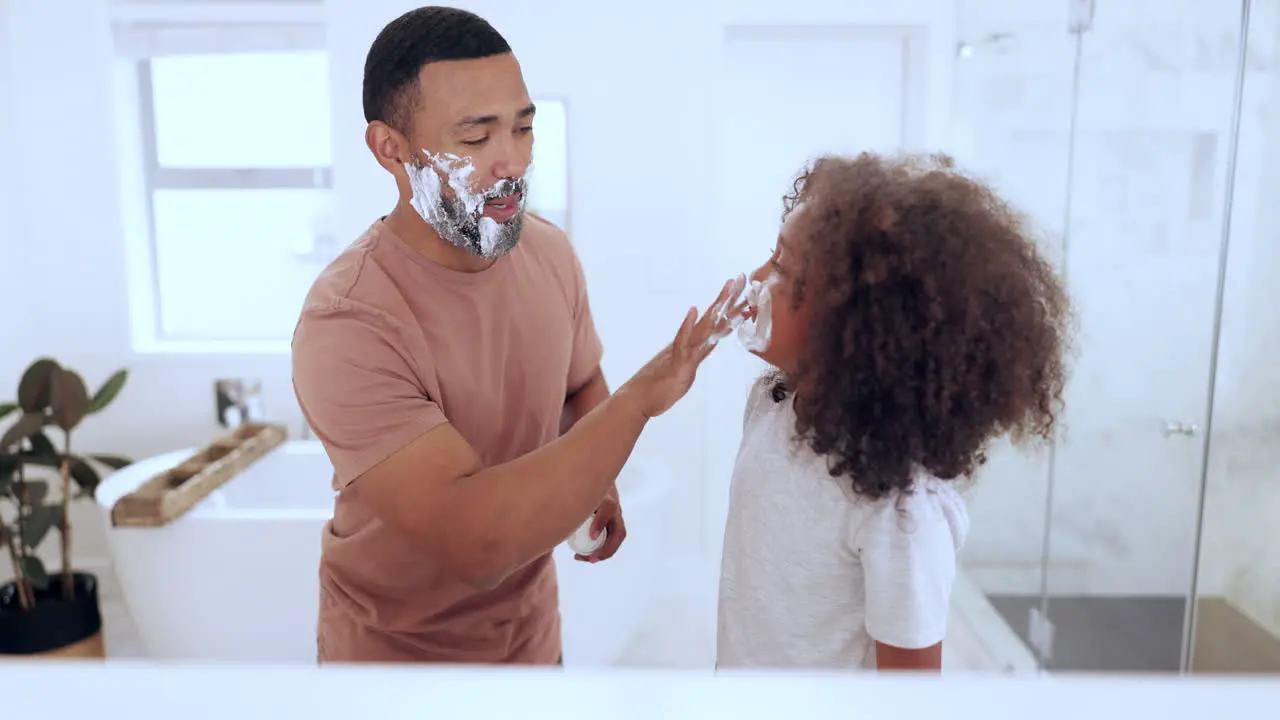 Man child or learning of shaving face with foam