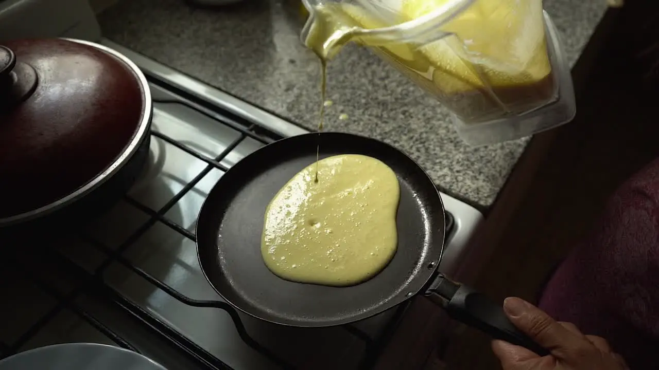 Pouring Batter Into Skillet