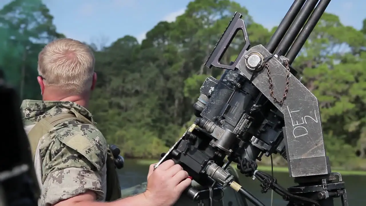 Us Navy Strike Force With South American Paraguay Soldiers In A Riverine Maneuver In A Jungle Environment 1