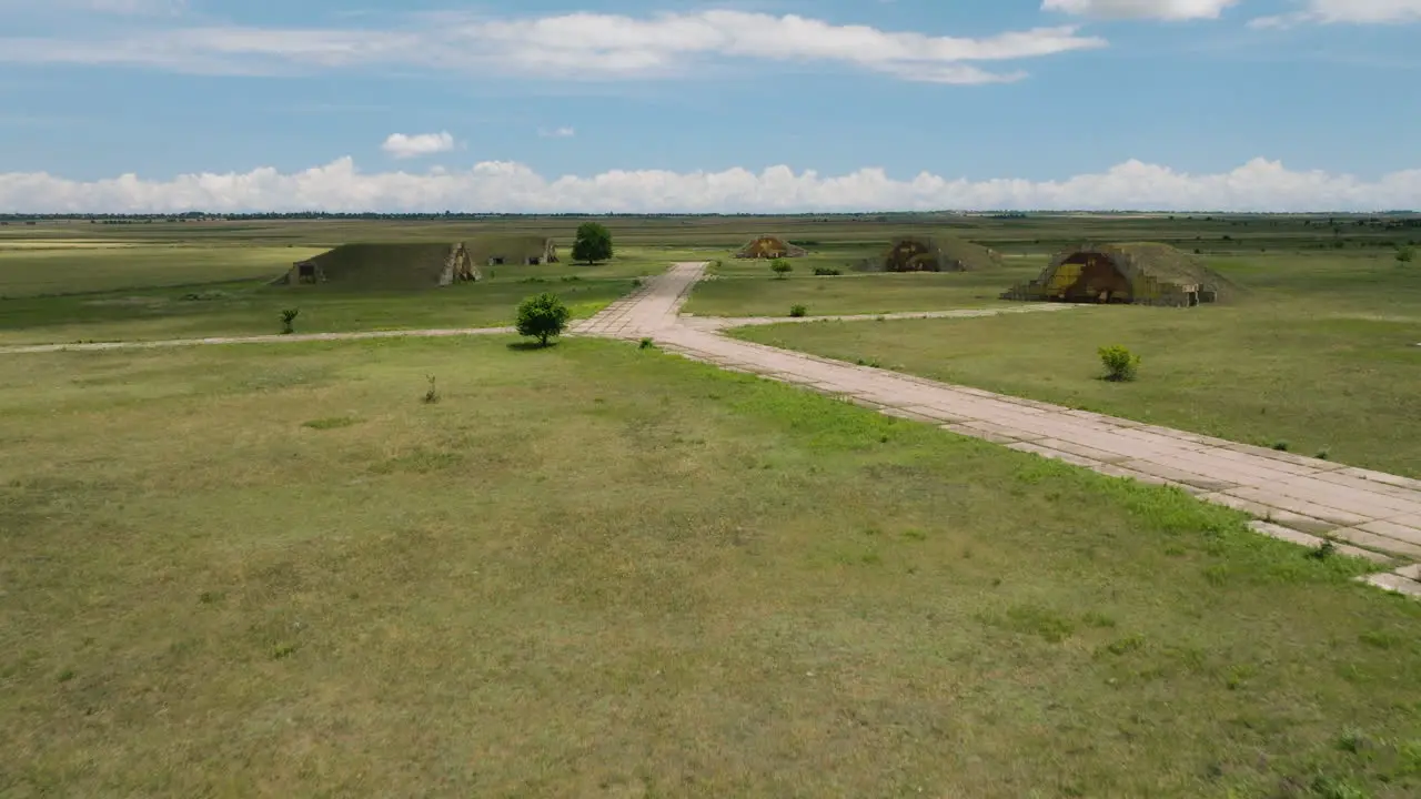 Abandoned soviet military airfield in Larger Shiraki steppe Georgia