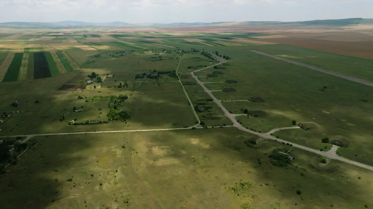 Abandoned military airbase with runways in Big Shiraki plain Georgia