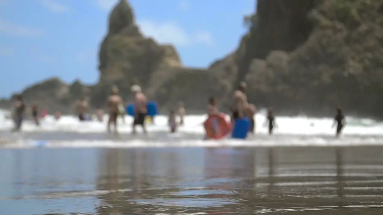 Out of Focus Tourists on Beach