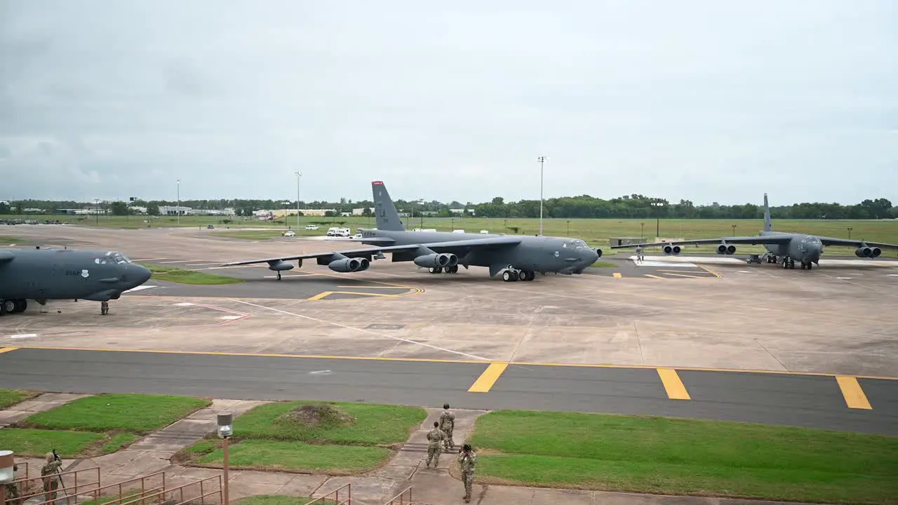 Us Air Force B52 Stratofortress Of the 2Nd Bomb Wing Prepares For Takeoff From Barksdale Air Base In Louisiana 2