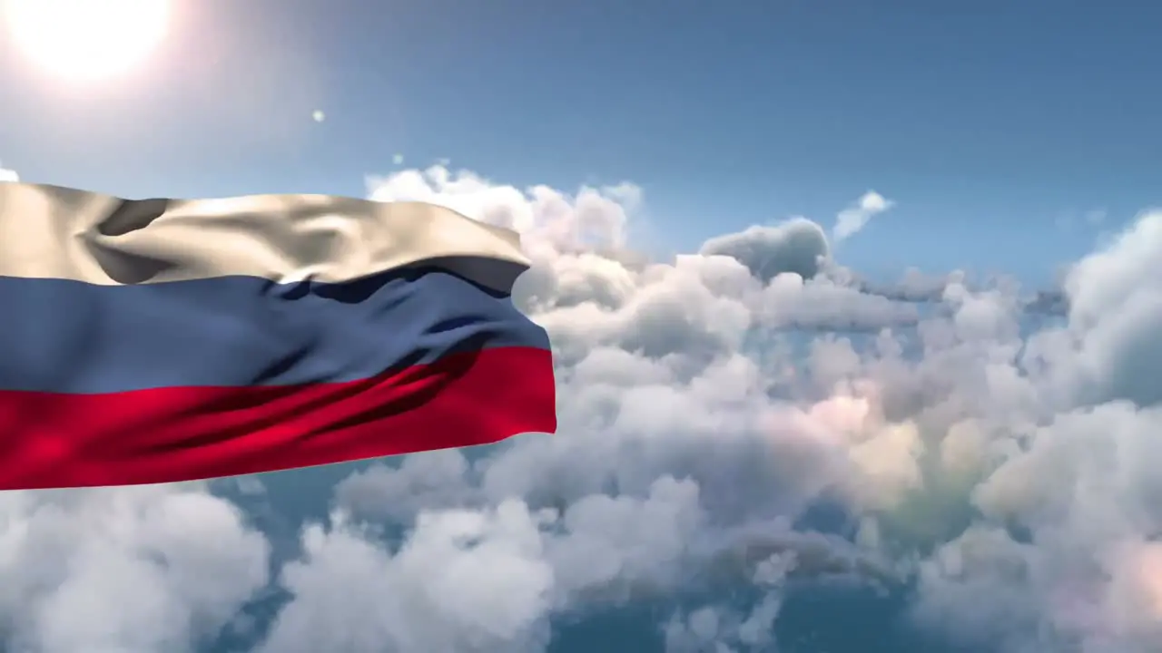 Russian flag waving in the wind