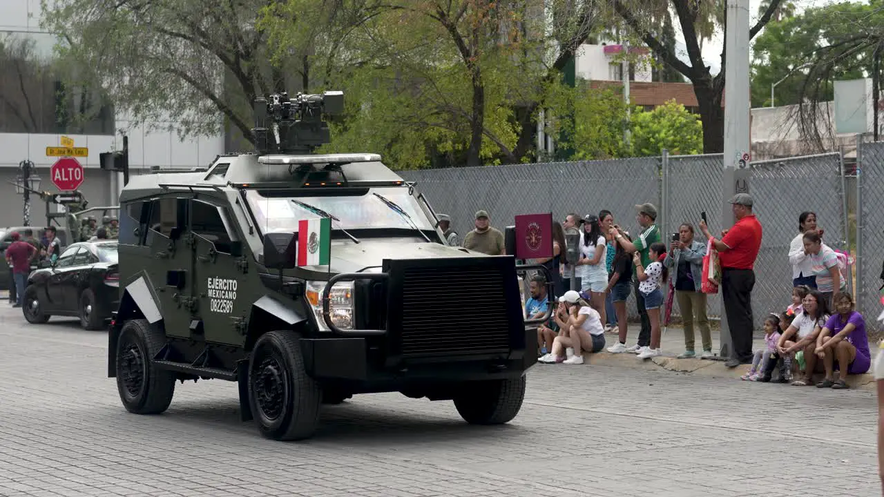 Members of the Mexican Armed Forces in the September 16th 2023 military parade at Monterrey Nuevo León