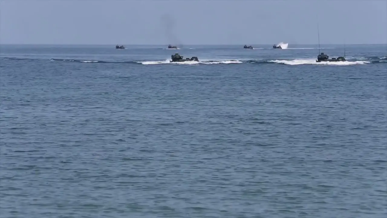 Us Phillpines And Japanese Marines Conduct And Coordinate An Amphibious Assault Landing Exercise Luzon