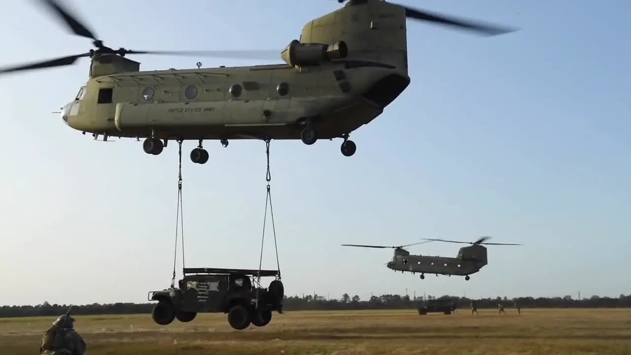 Soldiers Airmen And Chinook And Black Hawk Helicopter Operations During Training Exercise Guardian Shield 2