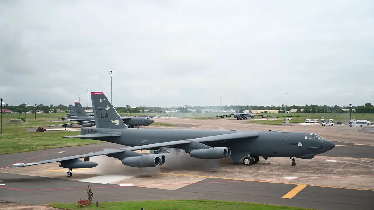 Us Air Force B52 Stratofortress Of the 2Nd Bomb Wing Prepares For Takeoff From Barksdale Air Base In Louisiana