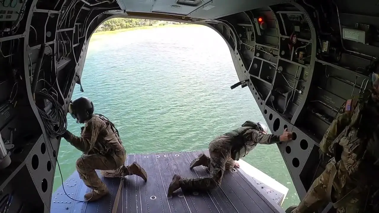 Florida National Guard Soldiers Helocast In Kingsley Lake From A Ch47 Chinook Helicopter At Camp Blanding 4